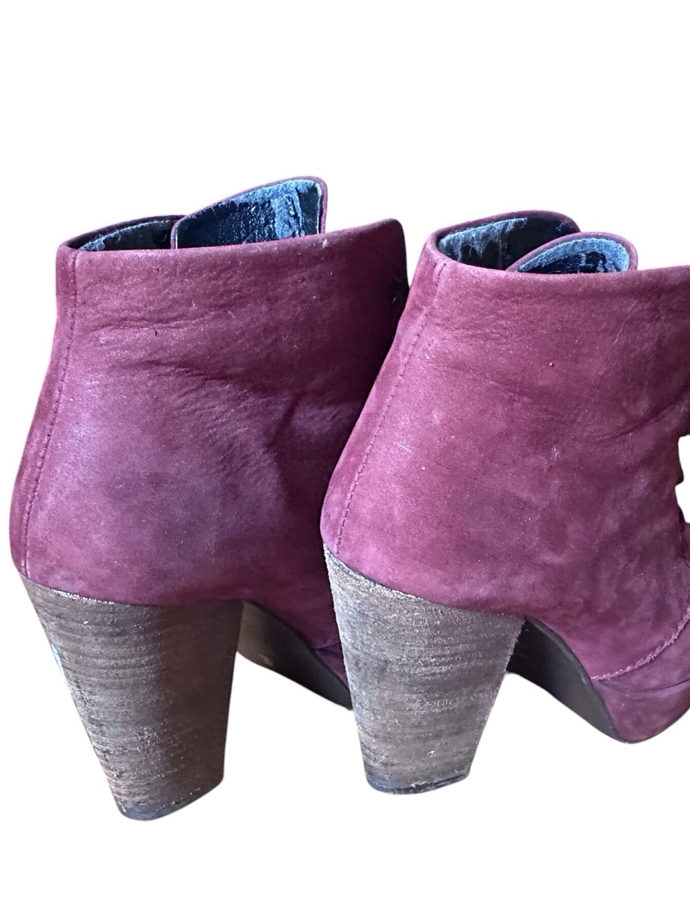 Steve Madden Plum Suede Lace-Up Block Heel Boots - Picture 10 of 10